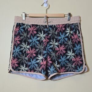 BRISIRA Swim Trunks Lined Shorts Palm Tree Island Vacation Mens 36 XL 4" Inseam